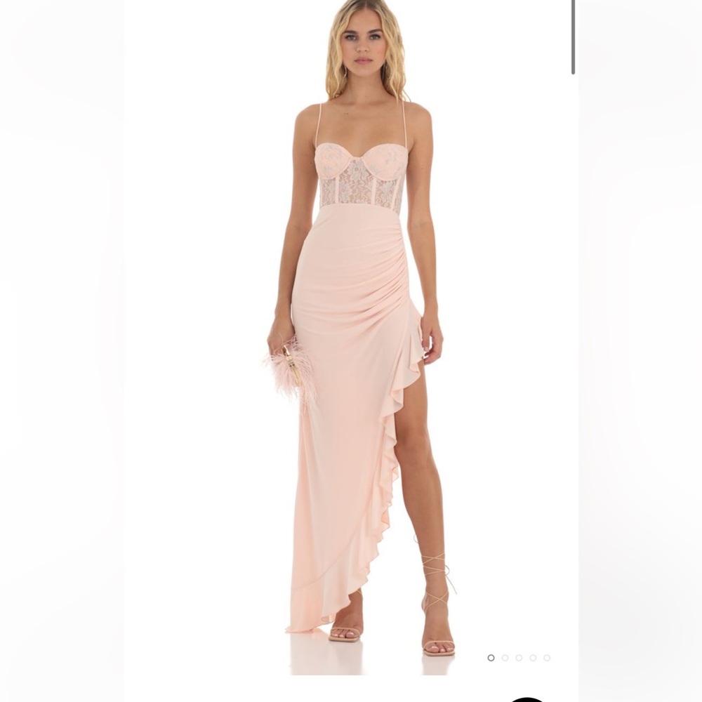 Maryland Lace Corset Dress in Pink